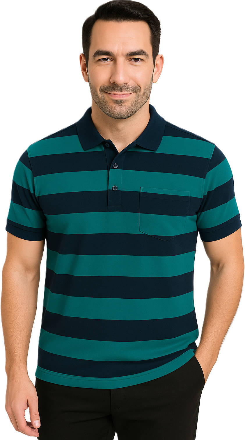 Alvin Men Cotton Blend Regular Fit Striped Polo T Shirt ( Navy ) Alvin Men Cotton Blend Regular Fit Striped Polo T Shirt ( Navy )