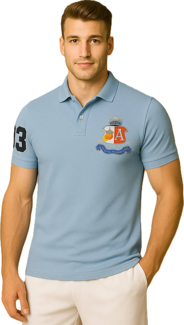Alvin Men Cotton Blend Regular Fit Printed Polo T Shirt ( Light Blue ) Alvin Men Cotton Blend Regular Fit Printed Polo T Shirt ( Light Blue )