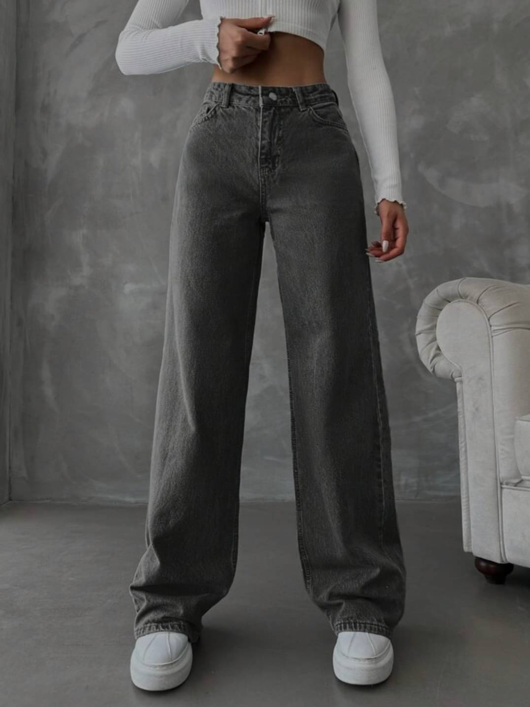     			Bluethreads Women's Relaxed Fit Mid-Rise Jeans ( Charcoal )