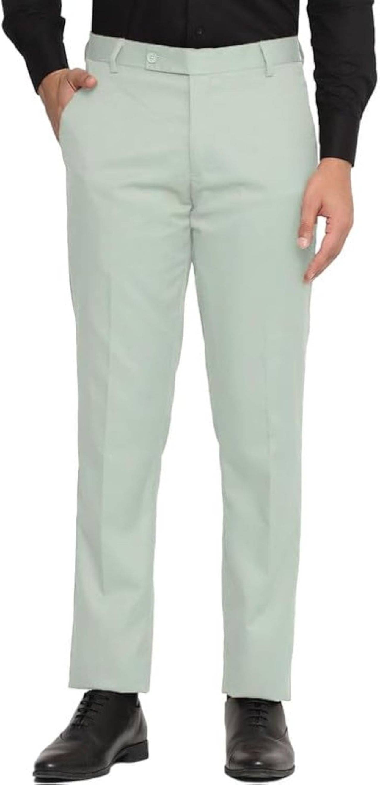     			CEO FABRICS Regular Flat Men's Trouser - Light Green ( Pack of 1 )