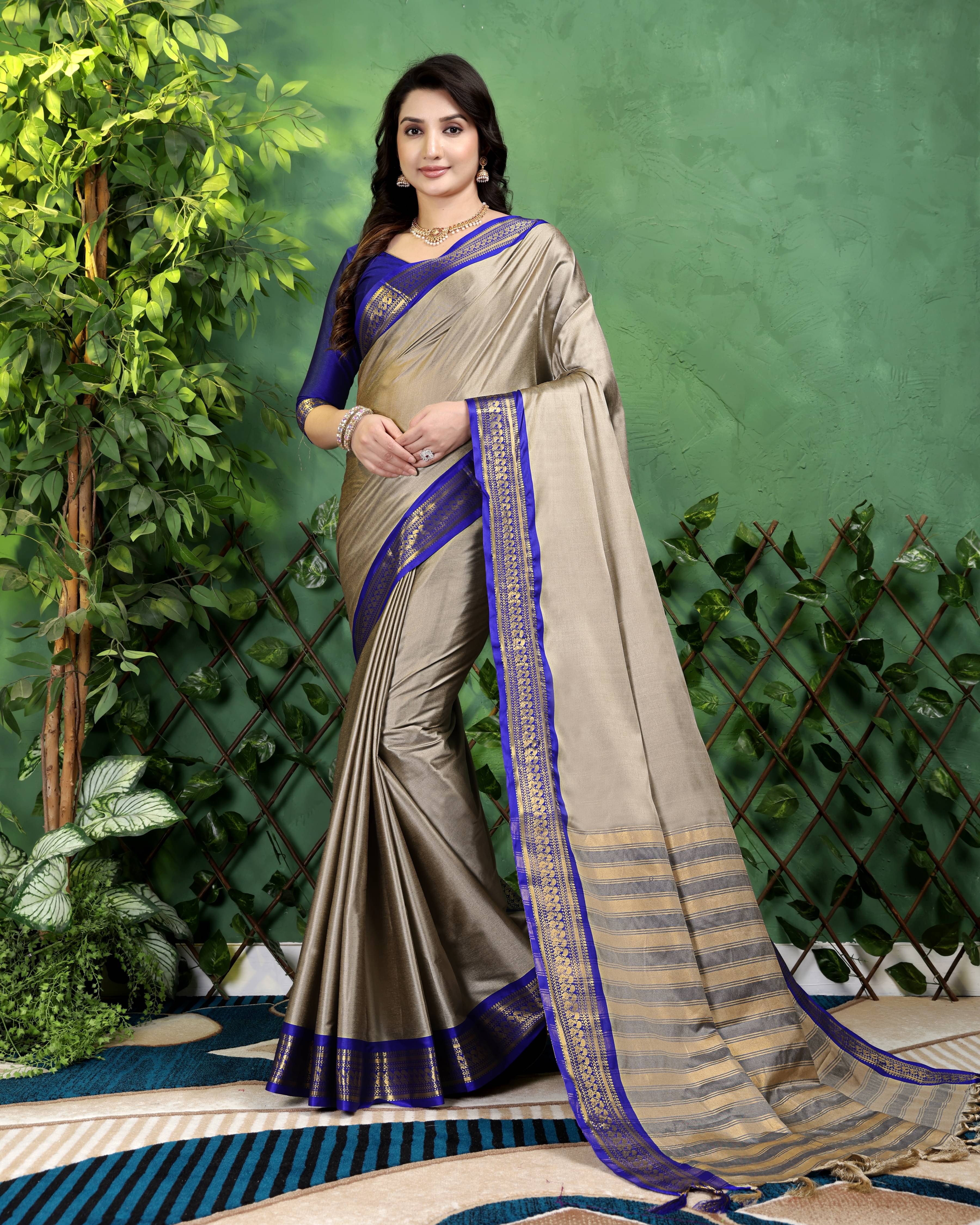 Clirva Silk Woven Banarasi saree With Unstitched Blouse Piece ( Beige ) Clirva Silk Woven Banarasi saree With Unstitched Blouse Piece ( Beige )