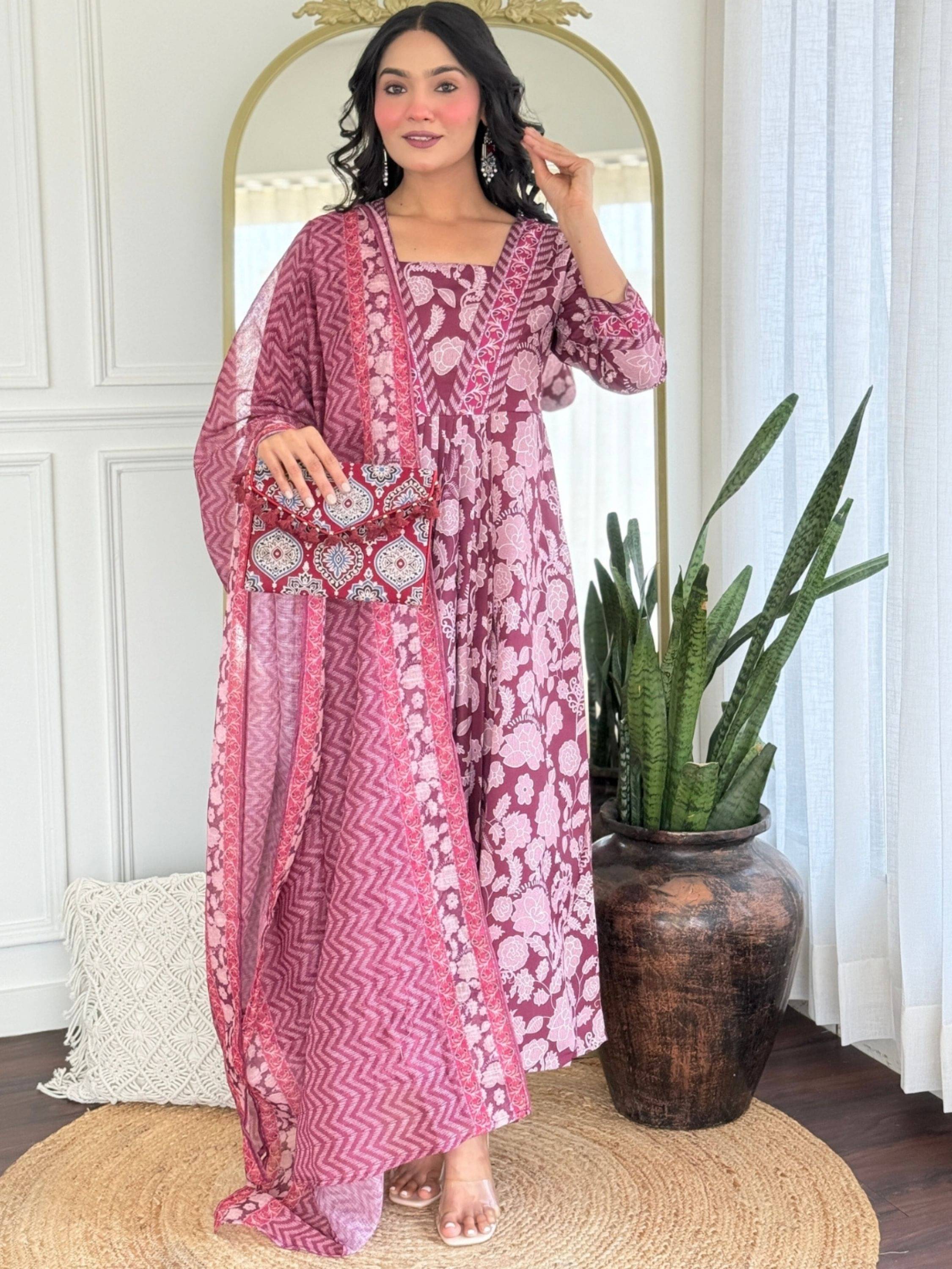 Eeloo Women Rayon Embroidered Straight Kurti With Pants ( Maroon ) Eeloo Women Rayon Embroidered Straight Kurti With Pants ( Maroon )