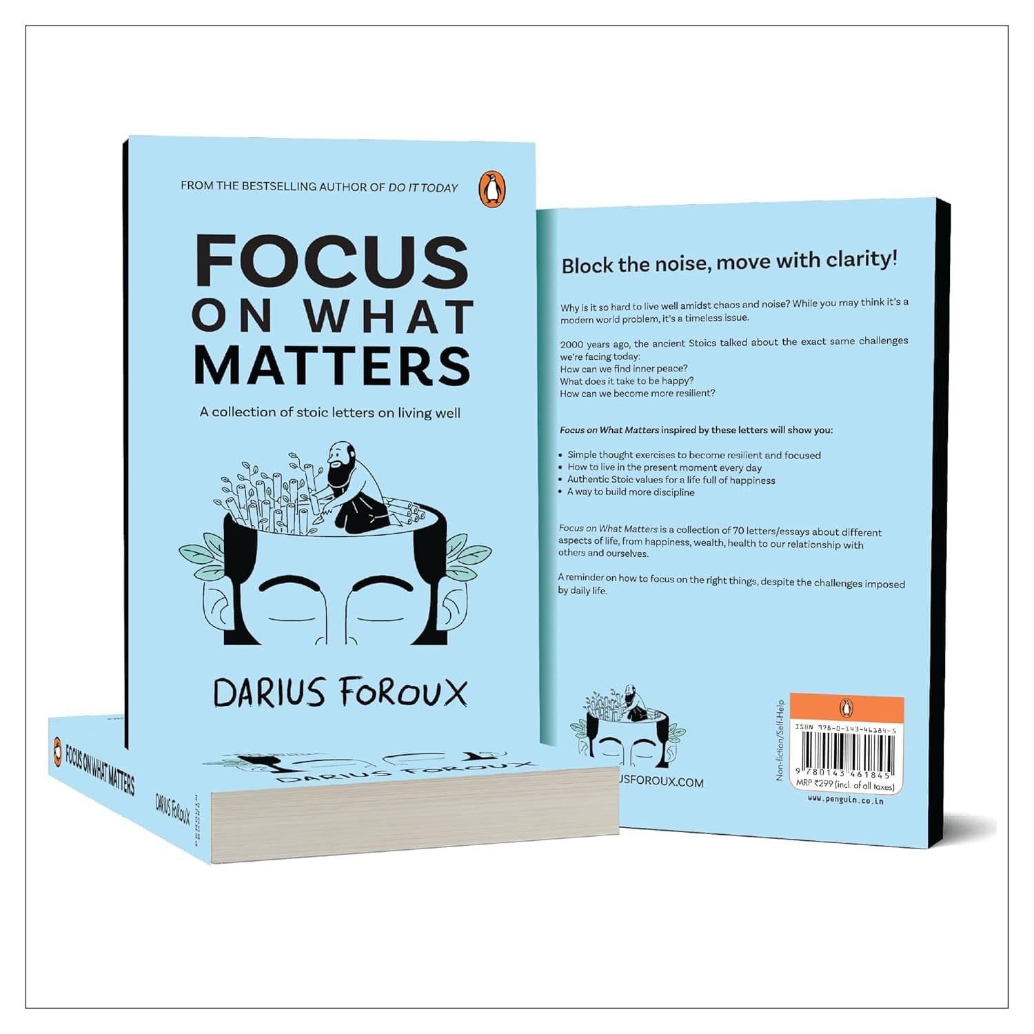Focus on What Matters: A Collection of Stoic Letters on Living Well (Premium Hardcover Edition) Paperback – 1 August 2023 by Darius Foroux (Author) Focus on What Matters: A Collection of Stoic Letters on Living Well (Premium Hardcover Edition) Paperback – 1 August 2023 by Darius Foroux (Author)