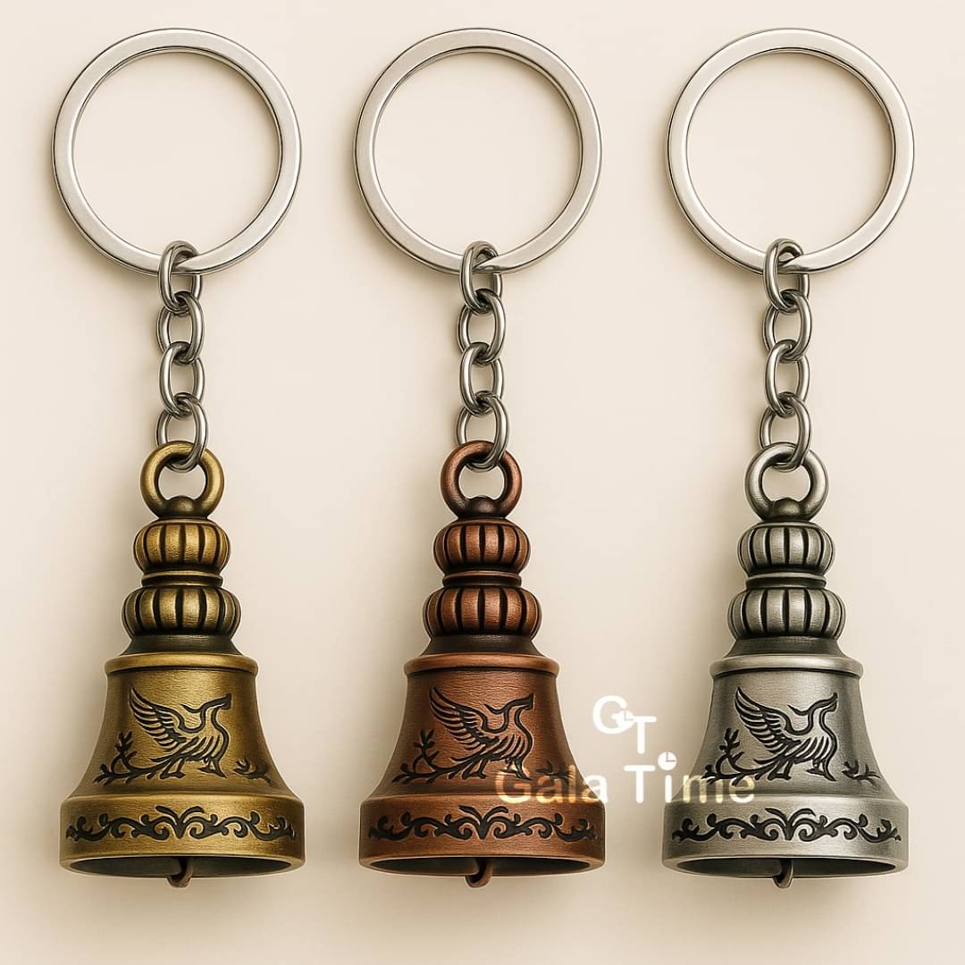     			Premium Metal Ghanti Keychains - Guardian Bell Set for Bike, Bag & Gift Use (Pack of 3)