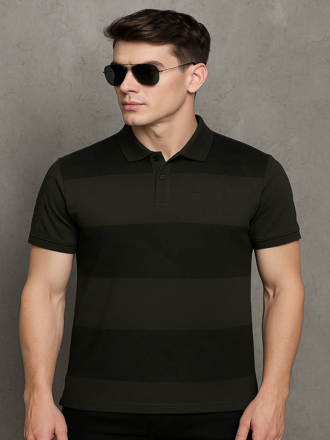 Hushbucks Men Polyester Regular Fit Colorblock Polo T Shirt ( Olive ) Hushbucks Men Polyester Regular Fit Colorblock Polo T Shirt ( Olive )