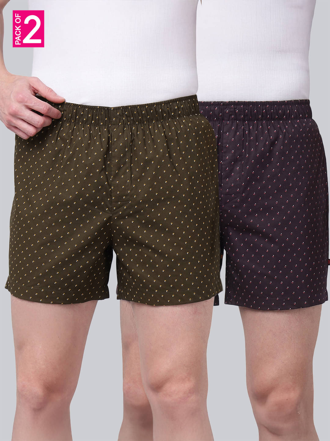     			John Players Pack of 2 Cotton Boxers For Men's ( Multi )