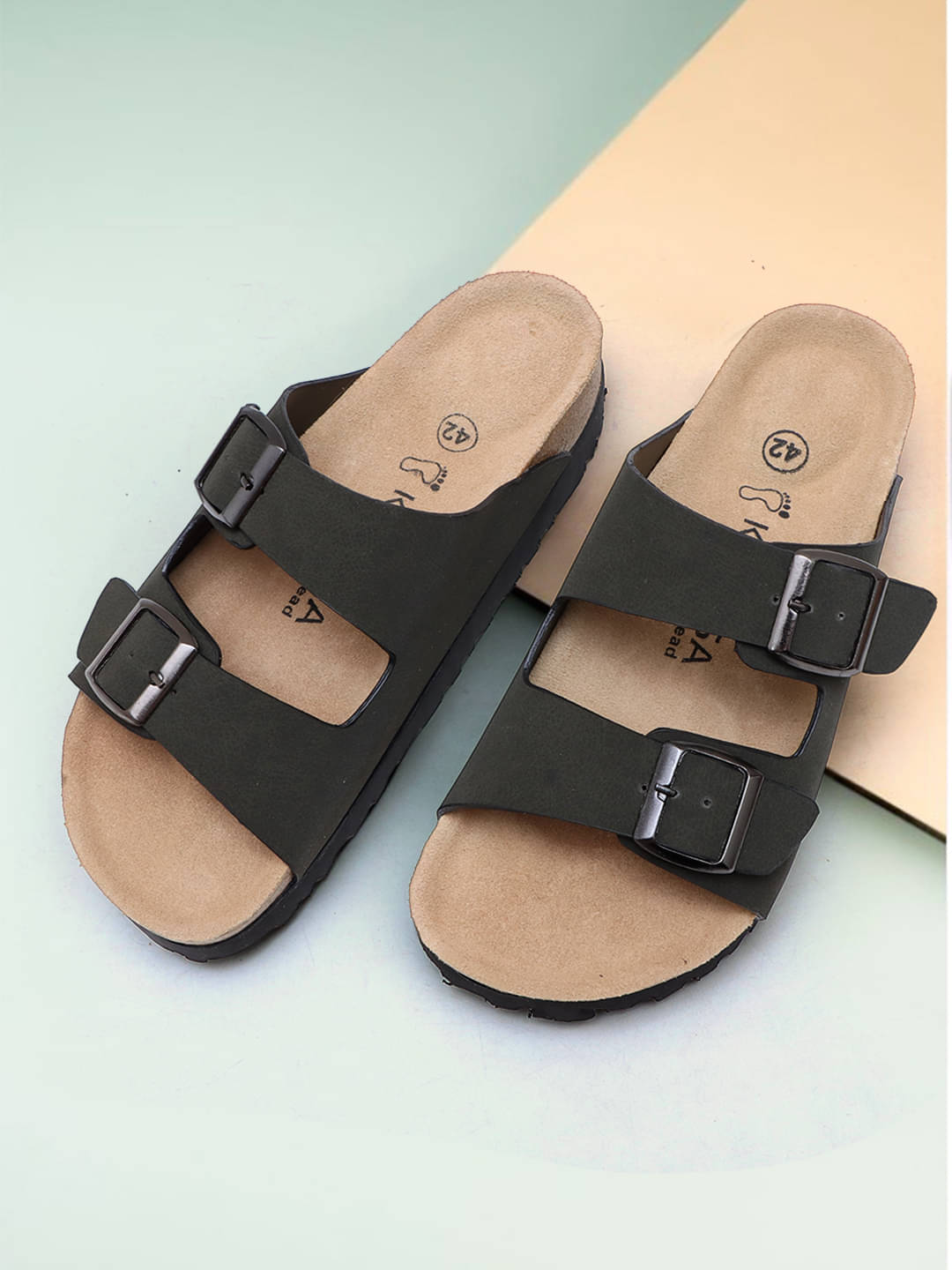     			KANASA Olive Men's Slide Flip Flop