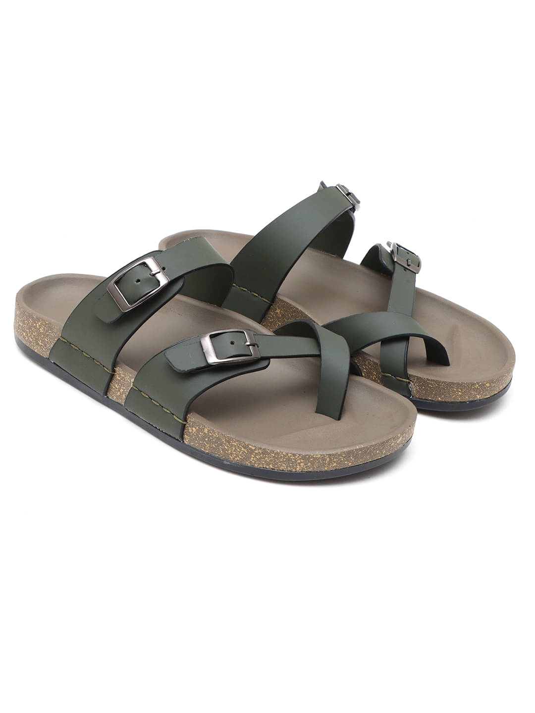     			KANASA Olive Men's Thong Flip Flop