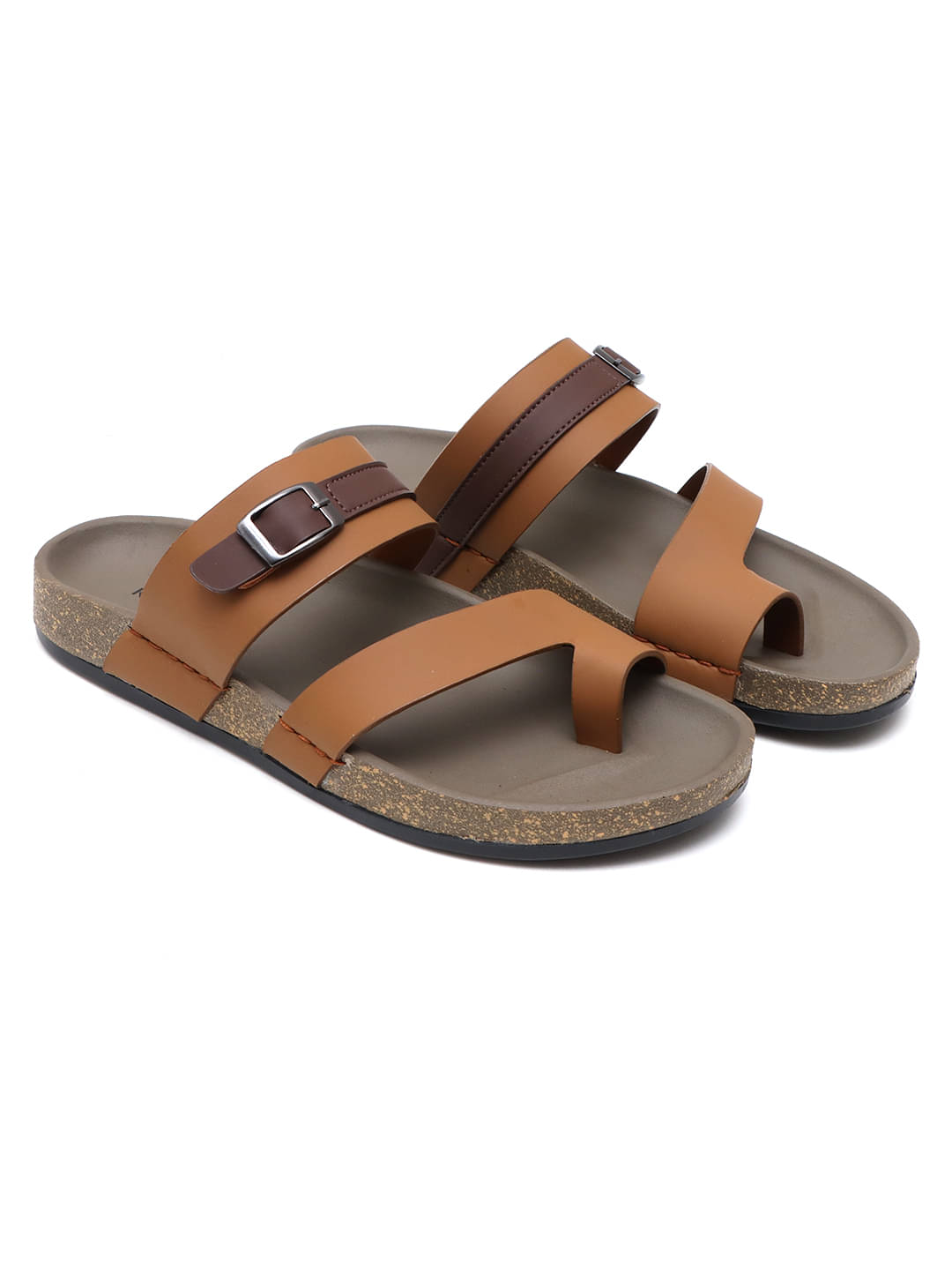     			KANASA Tan Men's Thong Flip Flop