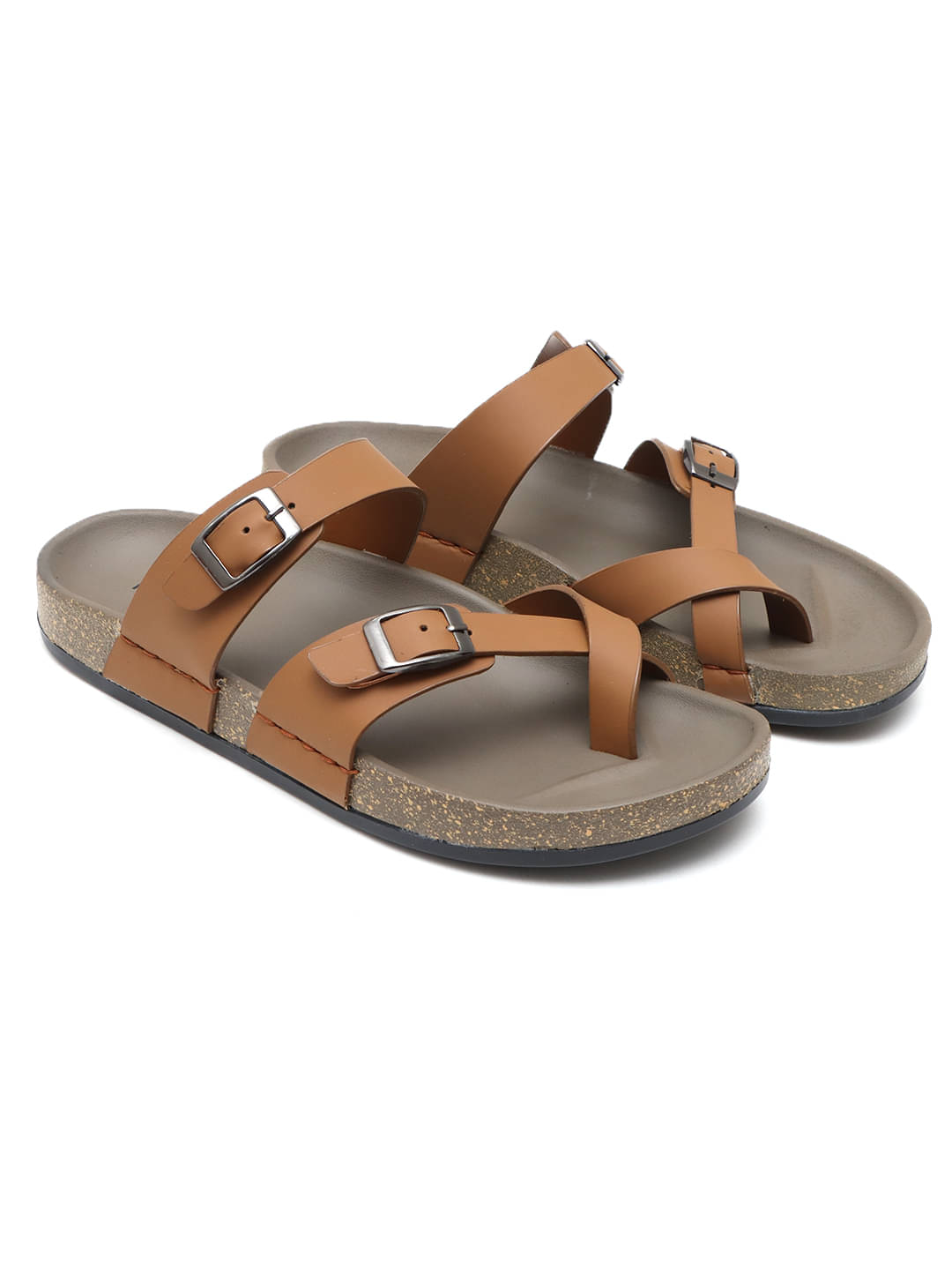     			KANASA Tan Men's Thong Flip Flop