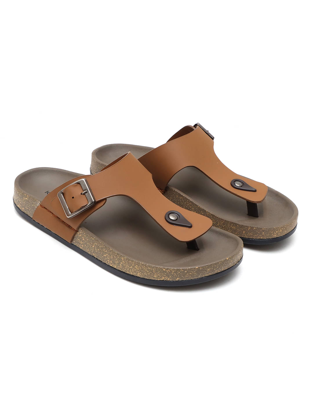     			KANASA Tan Men's Thong Flip Flop