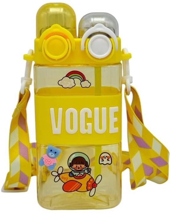     			Little Station Double Pop-Up Lid Dual-Use Water Bottle: Stay Hydrated in Style, Double Drink Water Bottle With Straw And Strap, 550ml