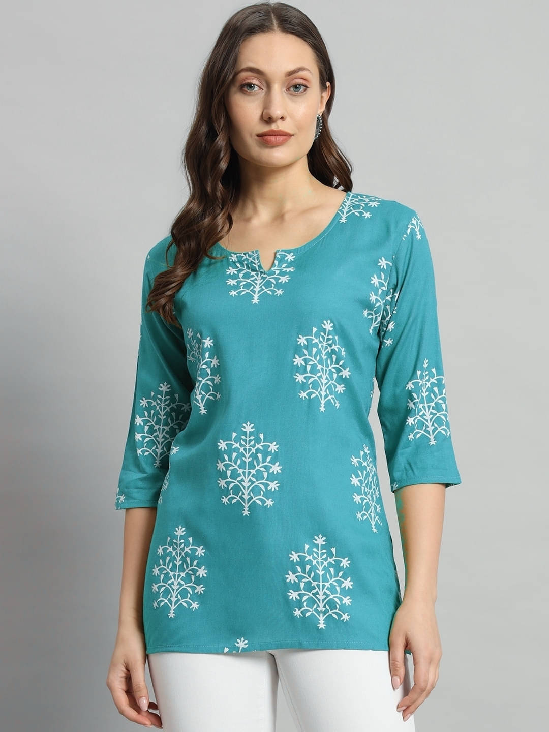     			MIALO FASHION Women Viscose Rayon Printed Straight Kurti ( Blue )