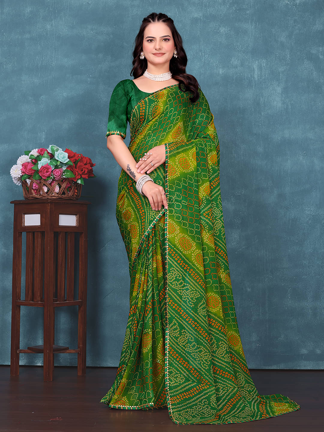Maayro Georgette Printed Regular Saree With Unstitched Blouse Piece ( Light Green ) Maayro Georgette Printed Regular Saree With Unstitched Blouse Piece ( Light Green )