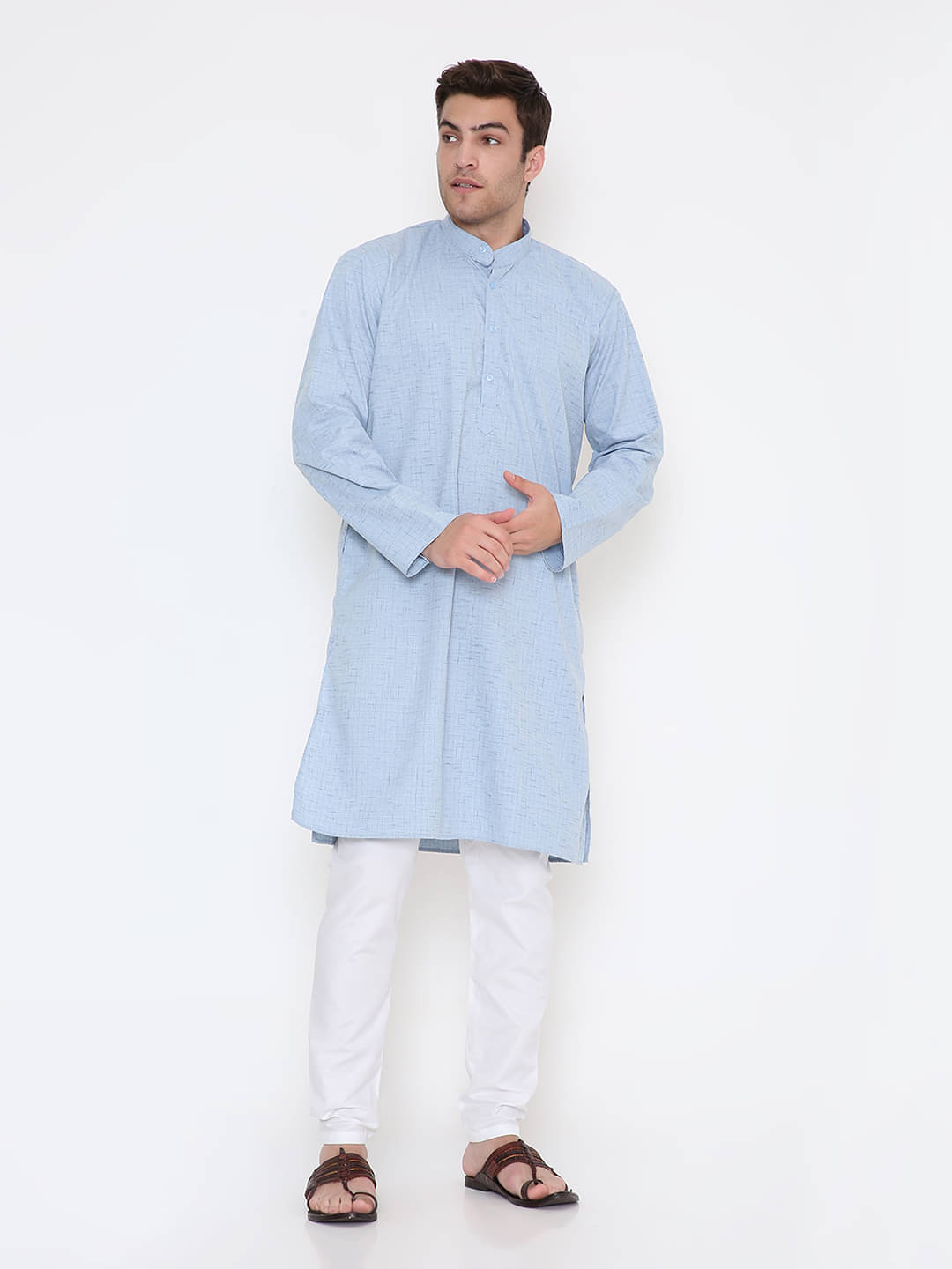     			Maharaja Blue Viscose Regular Fit Men's Kurta Pyjama Set ( Pack of 1 )