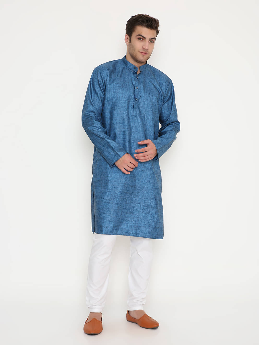 Maharaja Blue Viscose Regular Fit Men's Kurta Pyjama Set ( Pack of 1 ) Maharaja Blue Viscose Regular Fit Men's Kurta Pyjama Set ( Pack of 1 )