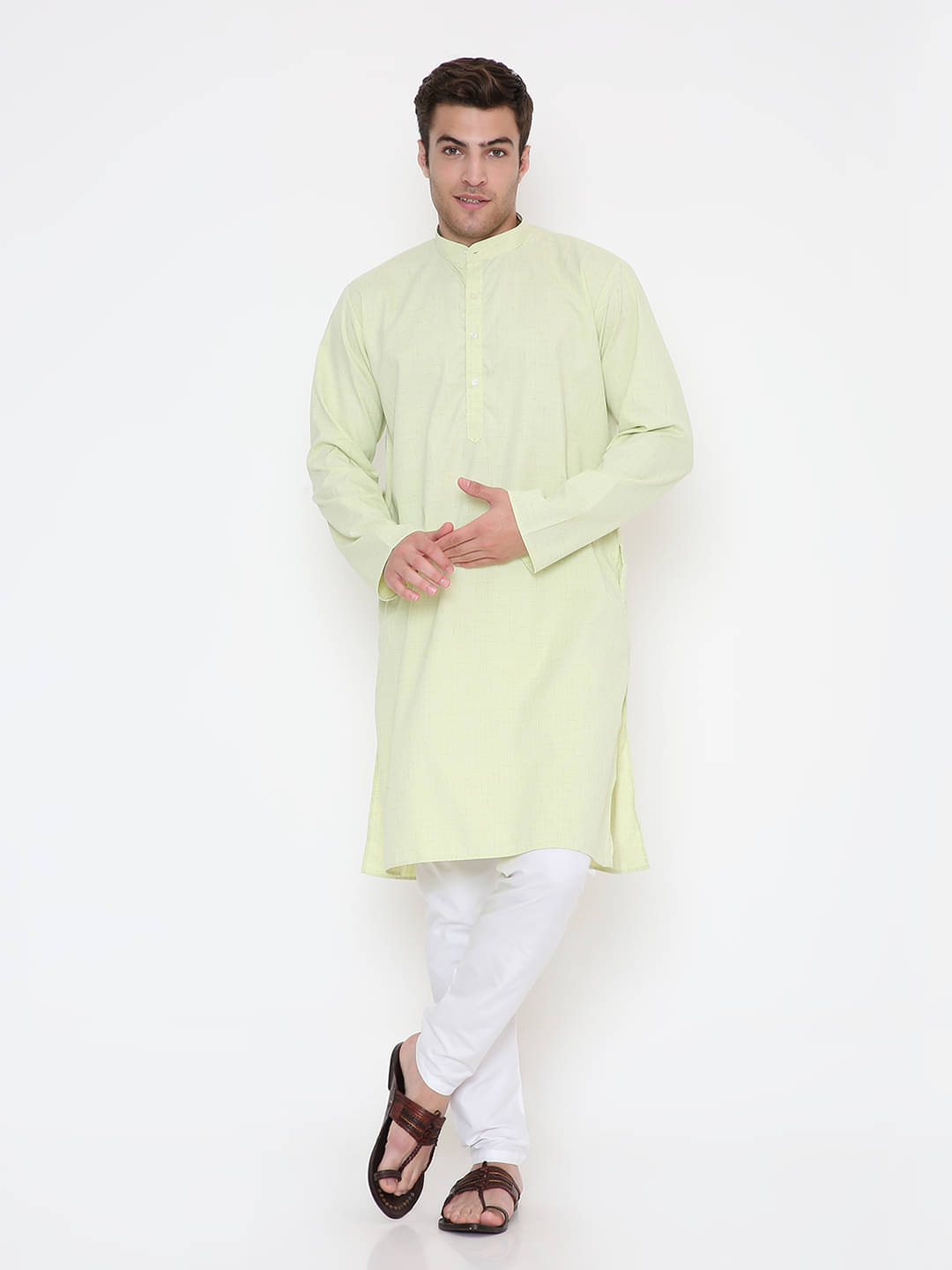Maharaja Light Green Viscose Regular Fit Men's Kurta Pyjama Set ( Pack of 1 ) Maharaja Light Green Viscose Regular Fit Men's Kurta Pyjama Set ( Pack of 1 )