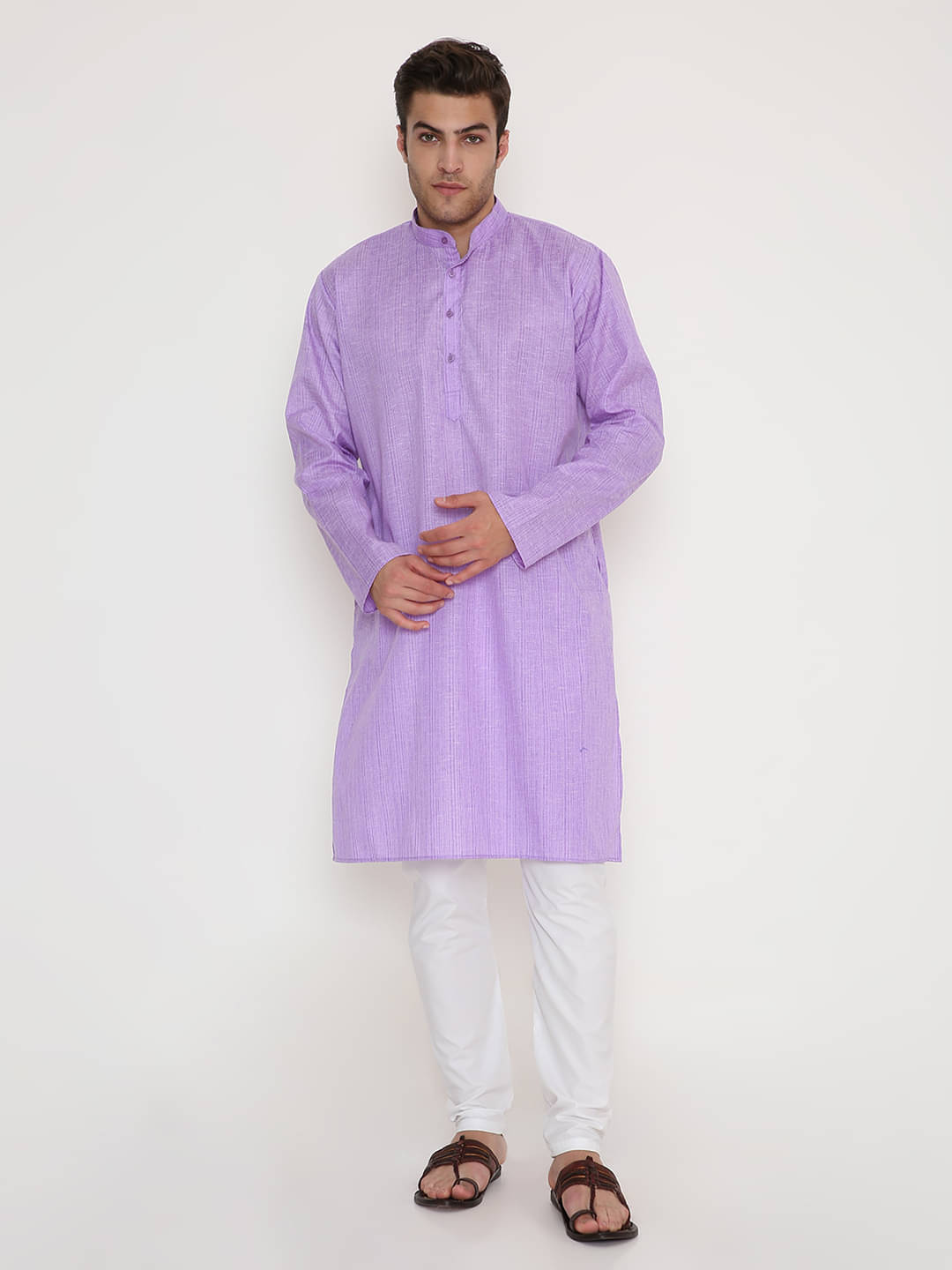     			Maharaja Purple Viscose Regular Fit Men's Kurta Pyjama Set ( Pack of 1 )