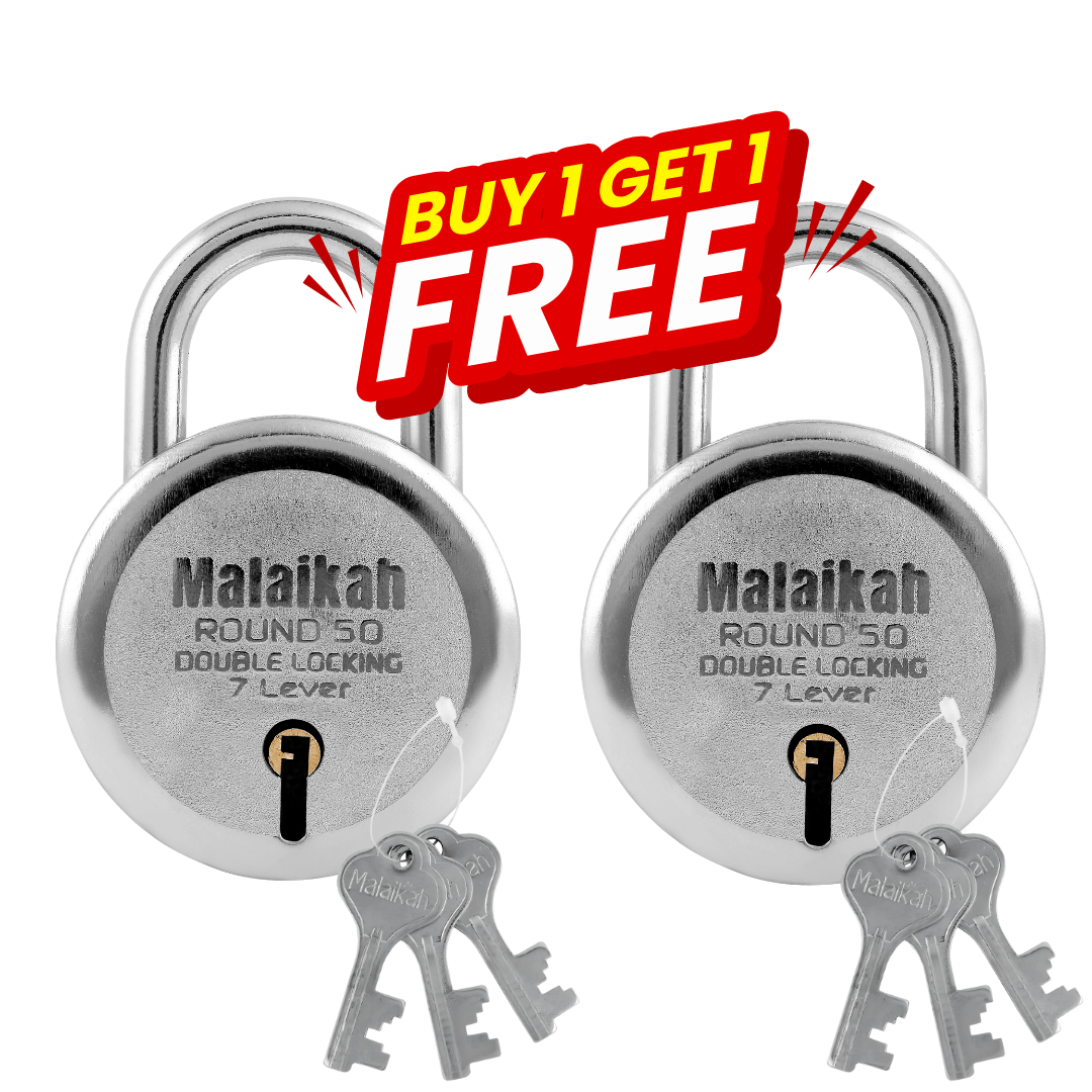 Malaikah Buy 1 Get 1 Free Round 50 Double Locking 7 Lever Pack Of 2