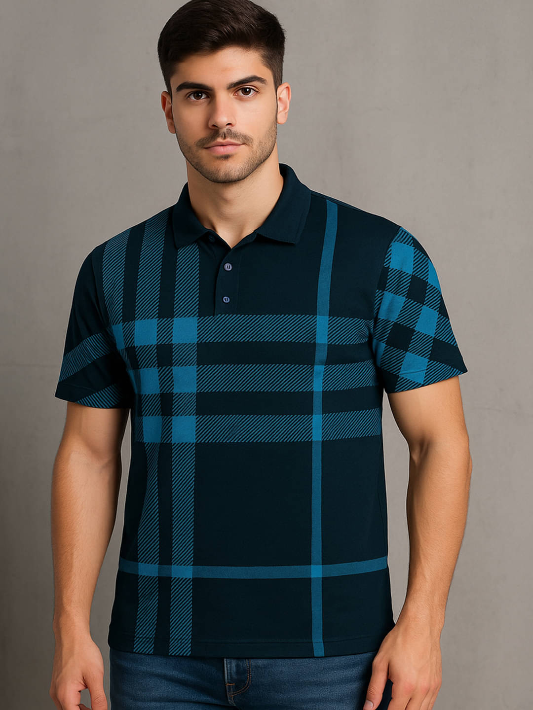 Merriment Men Polyester Regular Fit Printed Polo T Shirt ( Dark Green ) Merriment Men Polyester Regular Fit Printed Polo T Shirt ( Dark Green )
