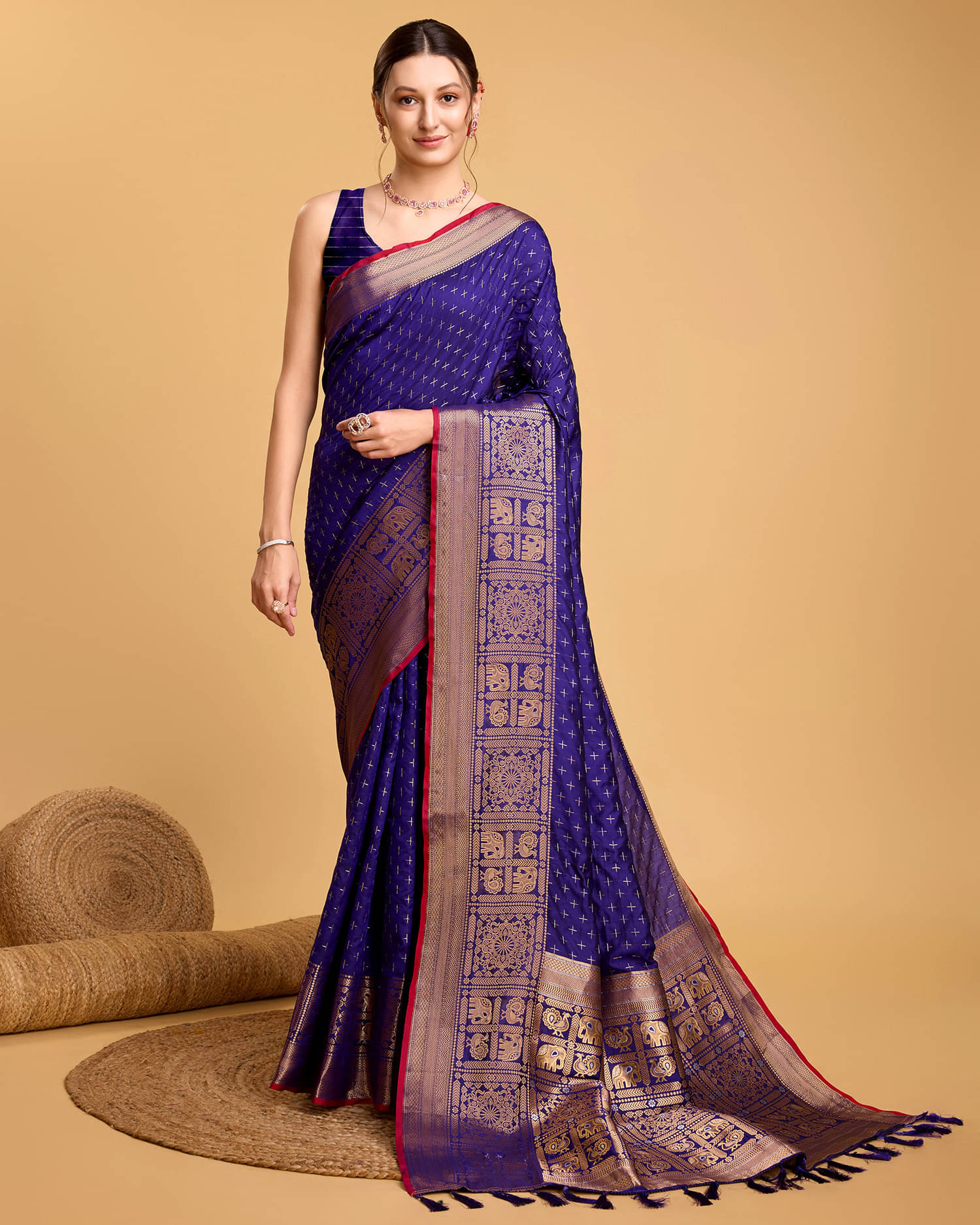     			OFLINE SELCTION Silk Woven Regular Saree With Unstitched Blouse Piece ( Purple )