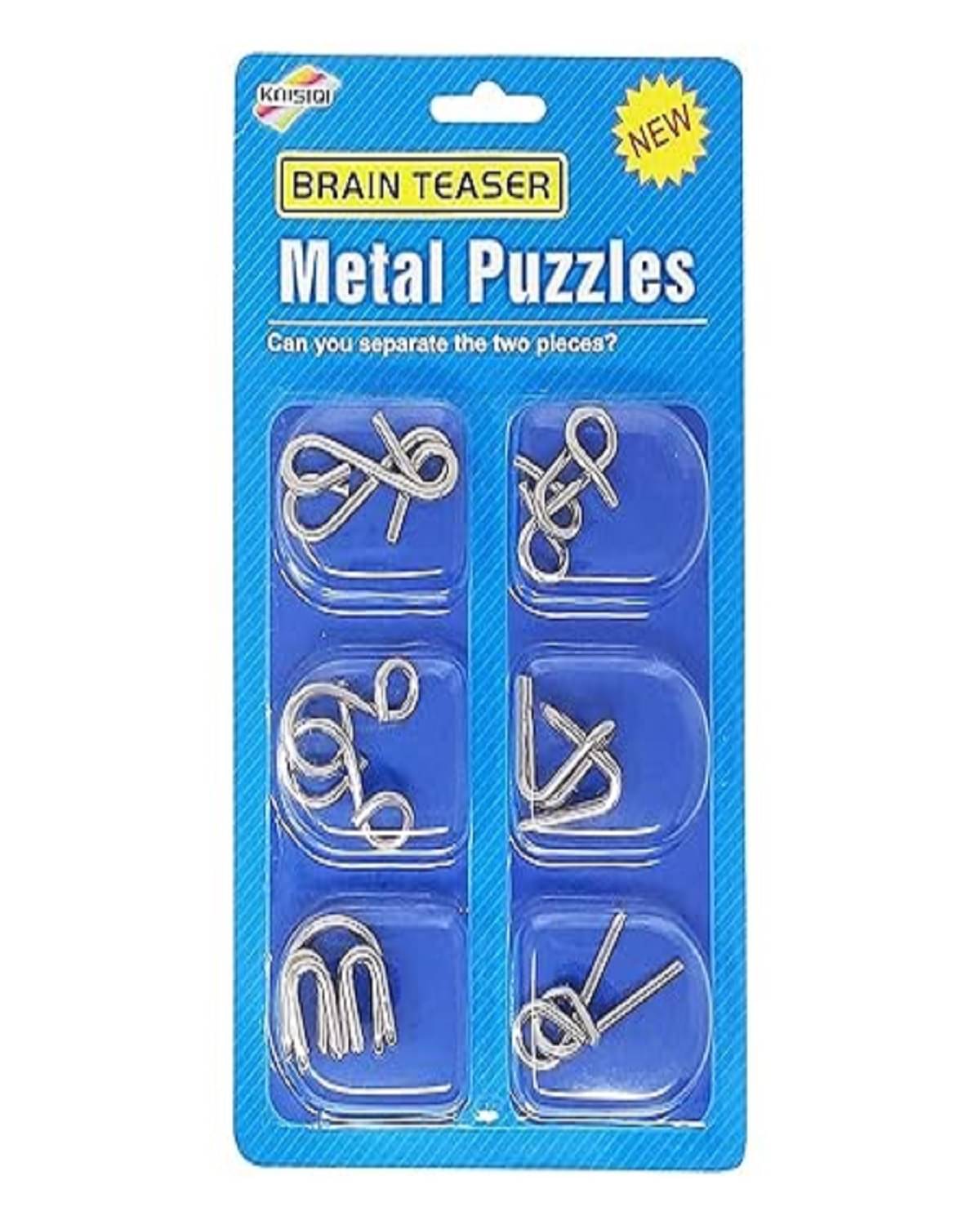     			OLIFIN 6Pc Brain Teasers Metal Wire Puzzle Toys Metal Puzzle Toys for Gifts, Party Favors, Prizes, Disentanglement Puzzle Unlock Interlock Toys - Iq Puzzle Brain Teaser (6 Pc), Kids Pack of 1