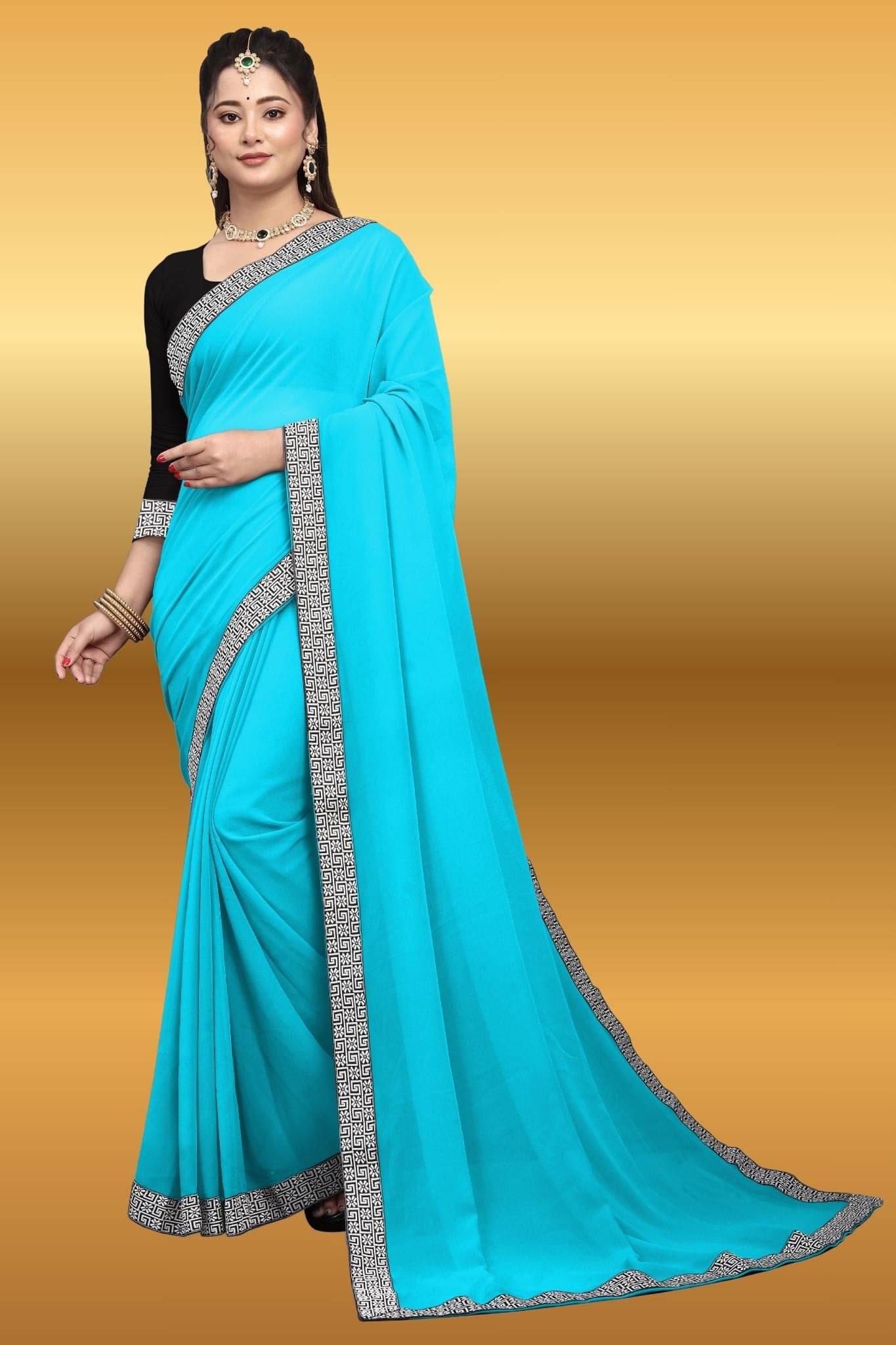 OM SAI CREATION Georgette Self Design Bomkai Saree With Unstitched Blouse Piece ( Sky Blue ) OM SAI CREATION Georgette Self Design Bomkai Saree With Unstitched Blouse Piece ( Sky Blue )