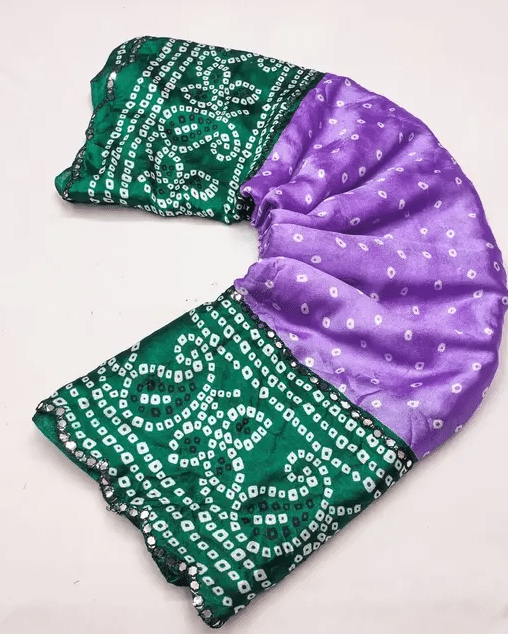     			R K S M Chiffon Printed Bandhani Sarees With Unstitched Blouse Piece ( Lavender )