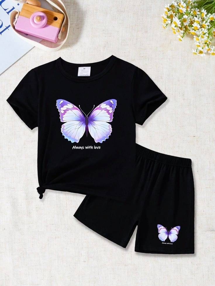     			R.POLO Pack of 1 Girls 100% Cotton T-shirt & Pants ( Black )