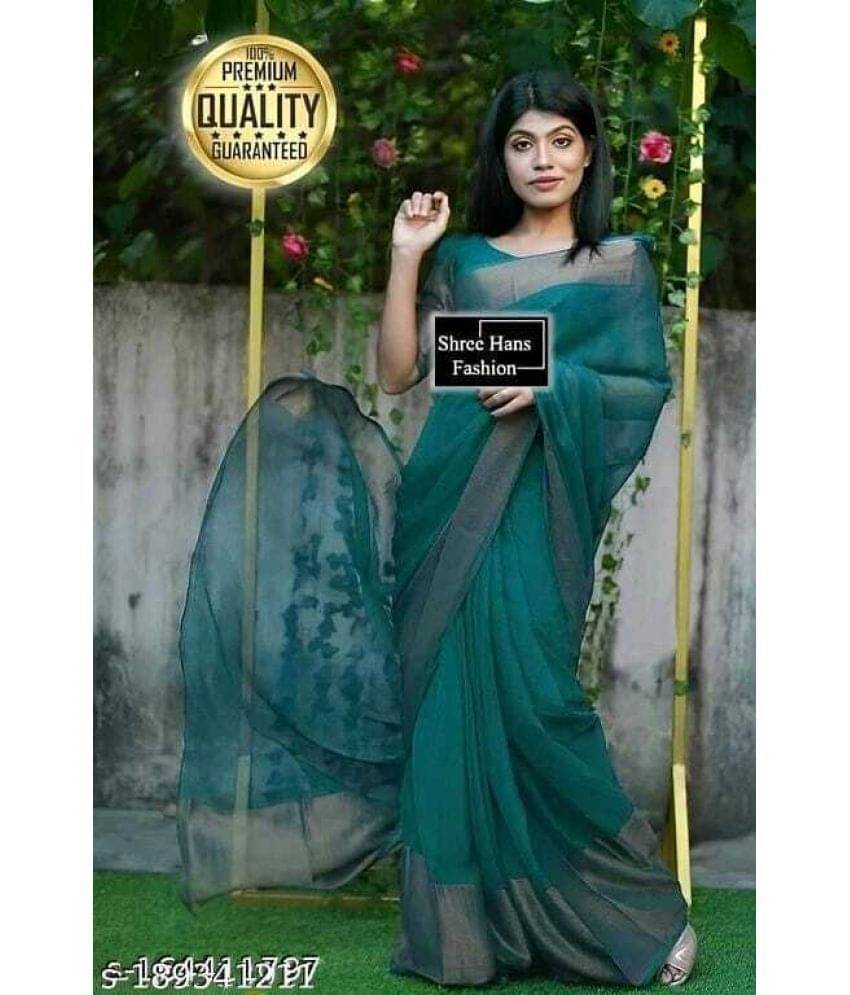 Saadhvi Cotton Silk Applique Regular Saree With Unstitched Blouse Piece ( Green ) Saadhvi Cotton Silk Applique Regular Saree With Unstitched Blouse Piece ( Green )