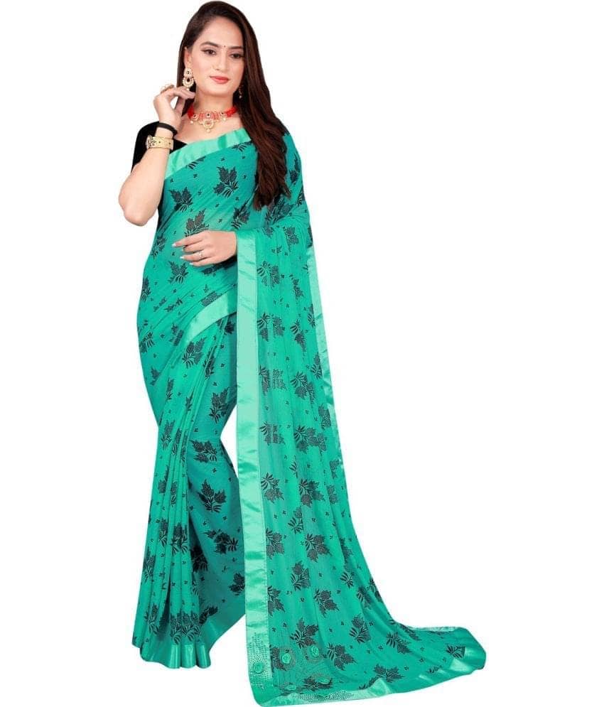Saadhvi Cotton Silk Applique Regular Saree With Unstitched Blouse Piece ( Blue ) - Sarees | Buy online on ZillyBuy