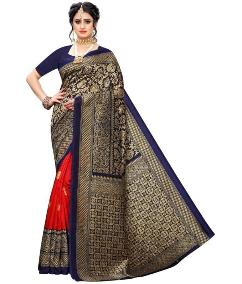     			Saadhvi Net Cut Outs Regular Saree With Unstitched Blouse Piece ( Red )