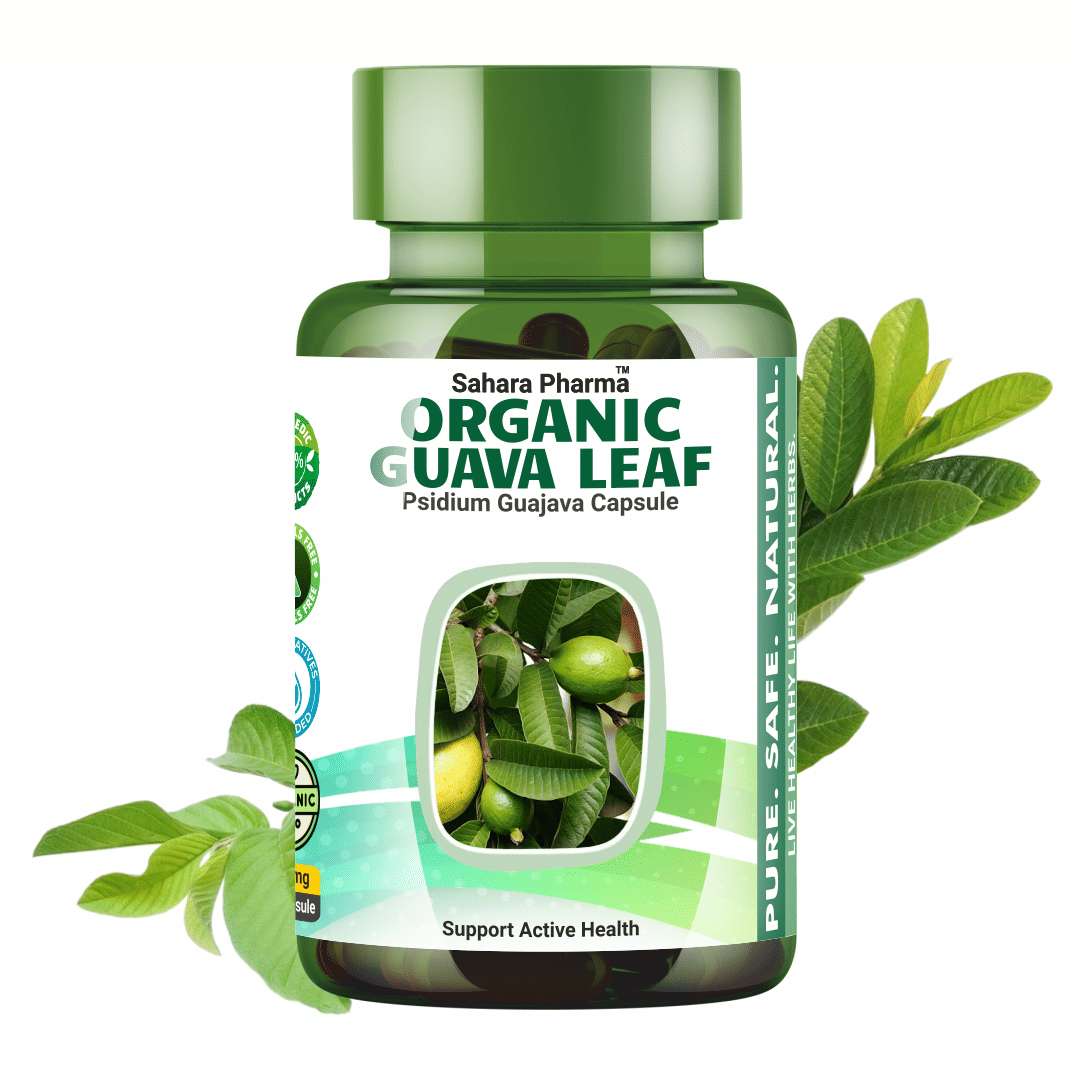 Sahara Pharma Organic Guava Leaf - Psidium Guajava Capsule 60 no.s Pack Of 1 Sahara Pharma Organic Guava Leaf - Psidium Guajava Capsule 60 no.s Pack Of 1