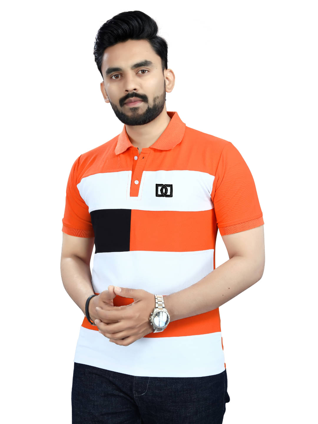     			Shree Sai Enterprise Men Cotton Regular Fit Solid Polo T Shirt ( Orange )