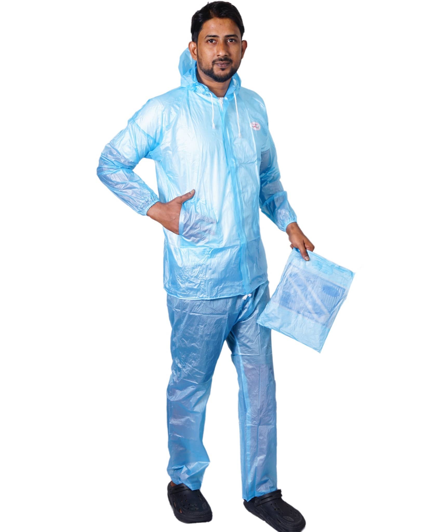 Sindon Blue Nylon Men's Rain Suit Set ( Pack of 1 )
