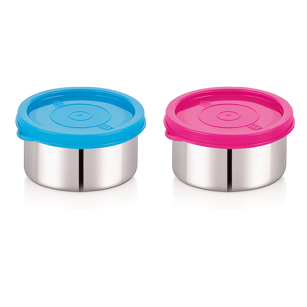 SunLife Chutney Jars 75ml Steel Multicolor Multi-Purpose Container ( Set of 2 )     			SunLife Chutney Jars 75ml Steel Multicolor Multi-Purpose Container ( Set of 2 )