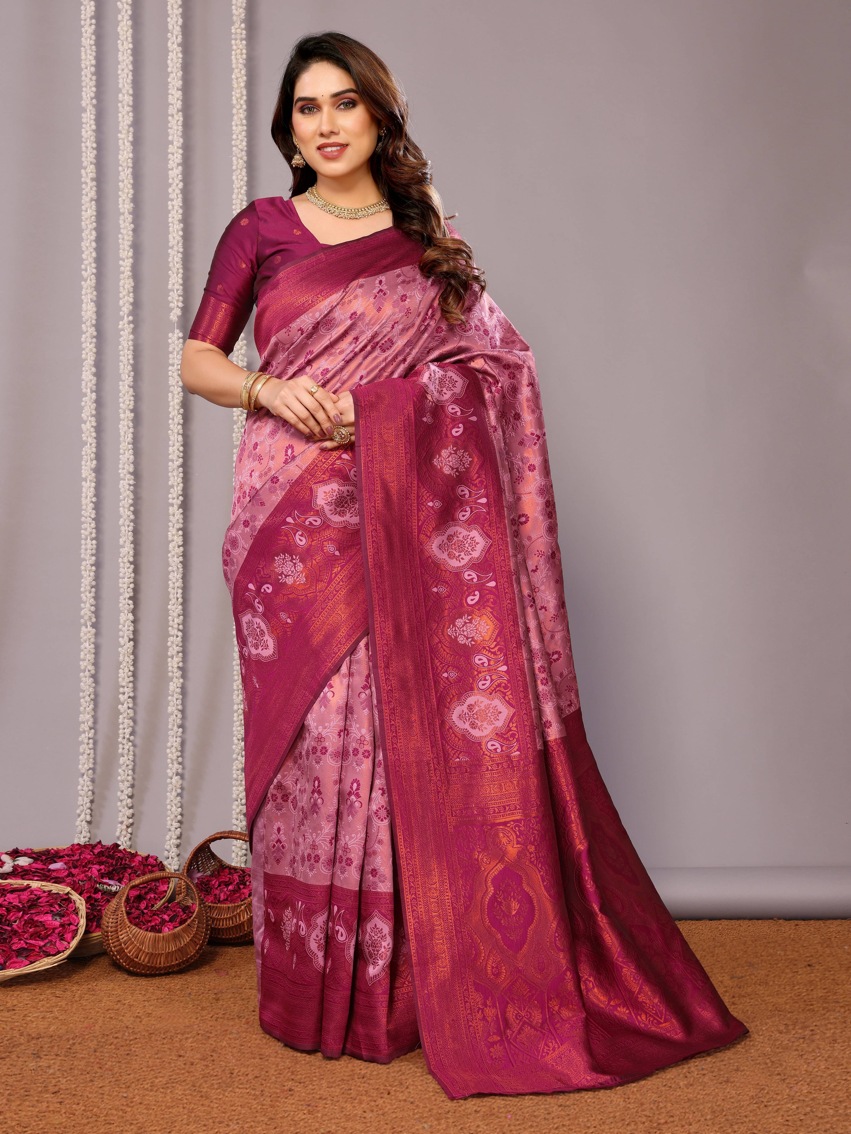    			THE PRIVATE LABLE Cotton Woven Banarasi saree With Unstitched Blouse Piece ( Pink )