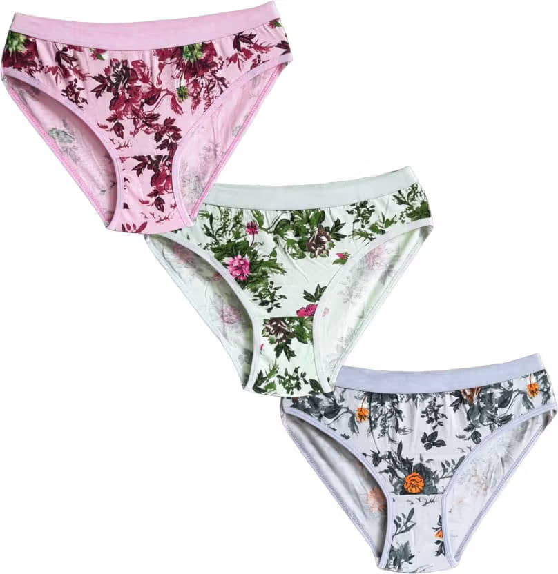 The Tusht Pack of 3 Cotton Lycra Hipster For Women ( Multi Color )