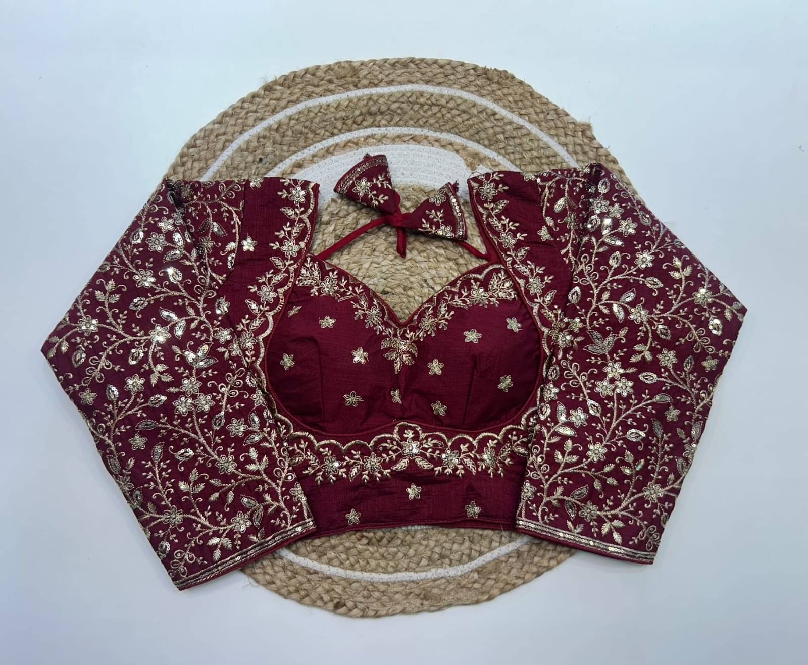 Trandtide Maroon Readymade with Pad Silk Women's Blouse ( Pack of 1 ) Trandtide Maroon Readymade with Pad Silk Women's Blouse ( Pack of 1 )