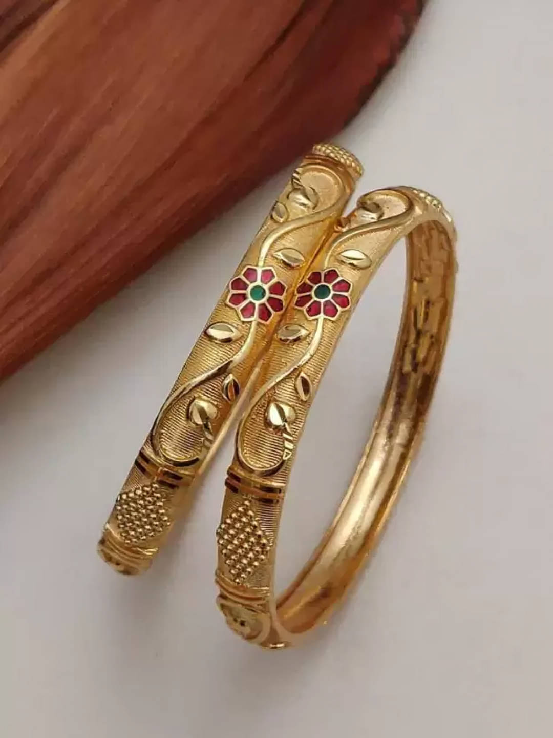 Vani Enterprise Gold Bangle Set ( Pack of 2 ) Vani Enterprise Gold Bangle Set ( Pack of 2 )