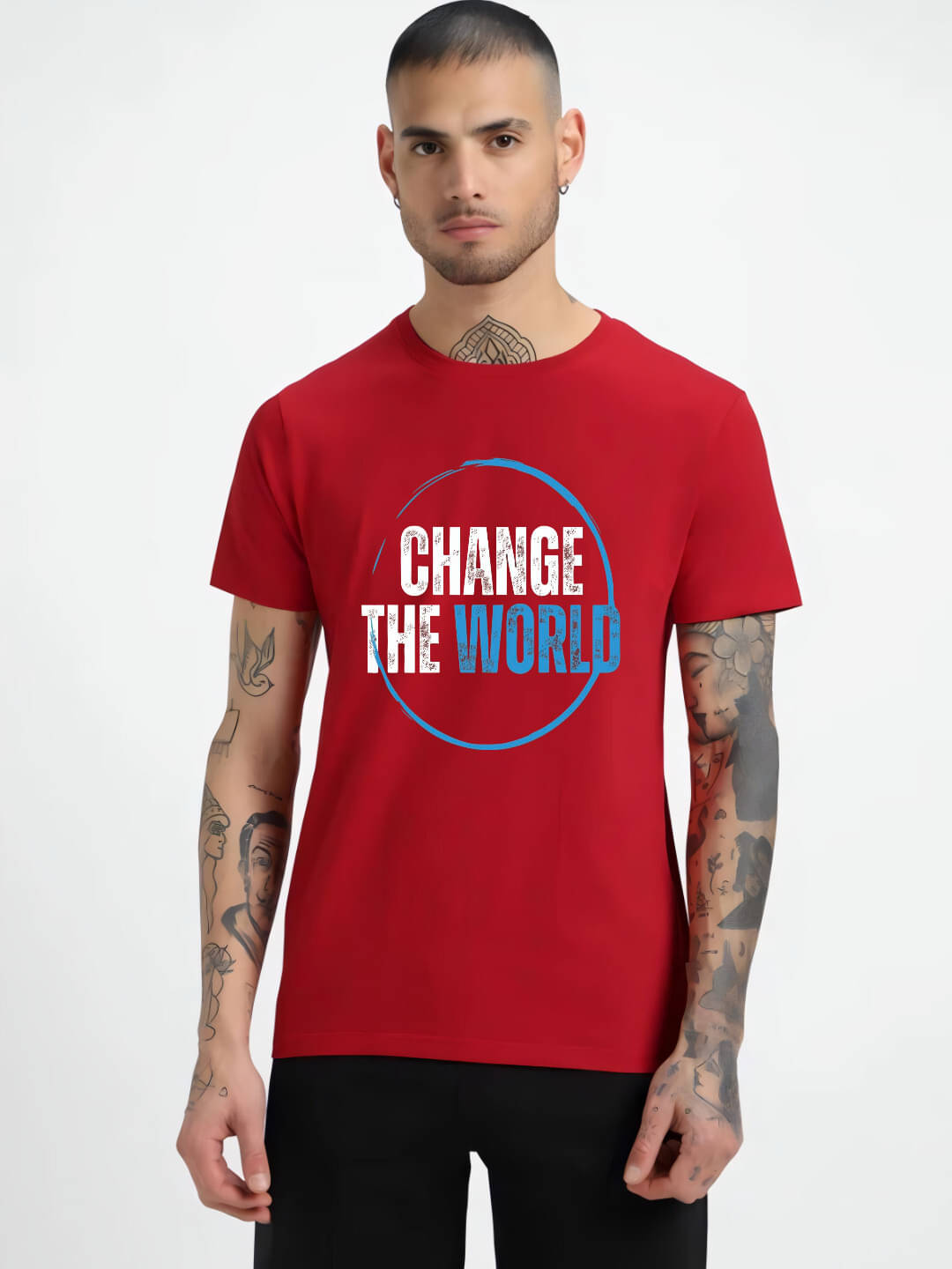 hesha Men Cotton Regular Fit Printed T-Shirt ( Red ) hesha Men Cotton Regular Fit Printed T-Shirt ( Red )