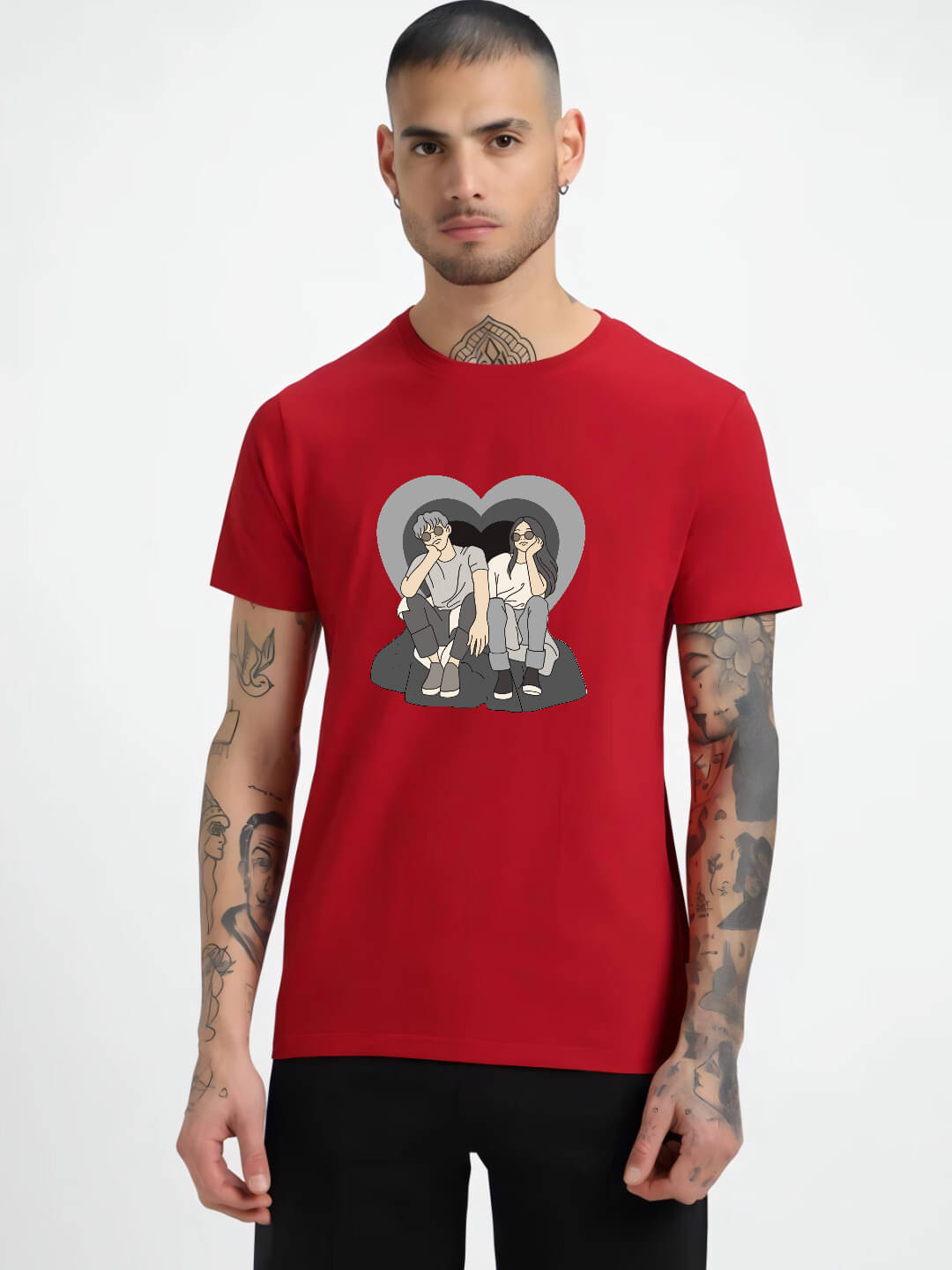 hesha Men Cotton Regular Fit Printed T-Shirt ( Red ) hesha Men Cotton Regular Fit Printed T-Shirt ( Red )