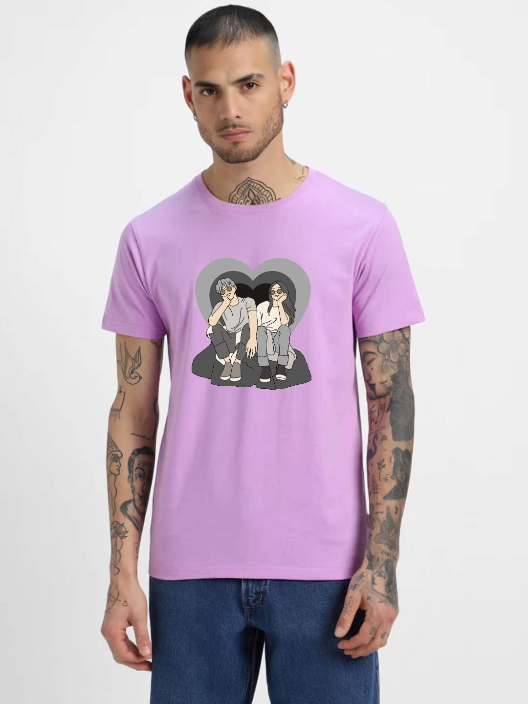 hesha Men Cotton Regular Fit Printed T-Shirt ( Purple ) hesha Men Cotton Regular Fit Printed T-Shirt ( Purple )