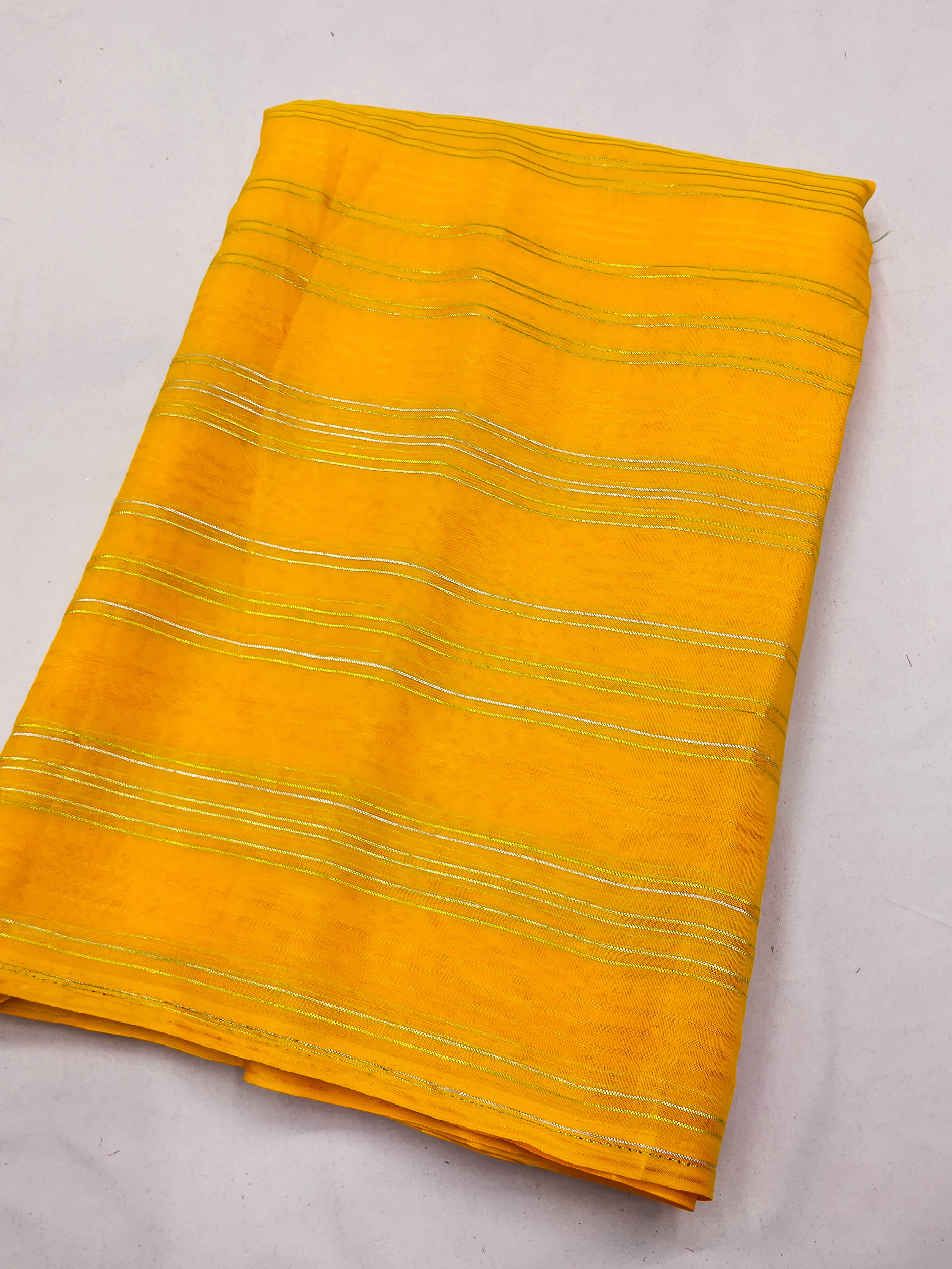     			ANAND SAREES Satin Embellished Chanderi saree With Unstitched Blouse Piece ( Yellow )