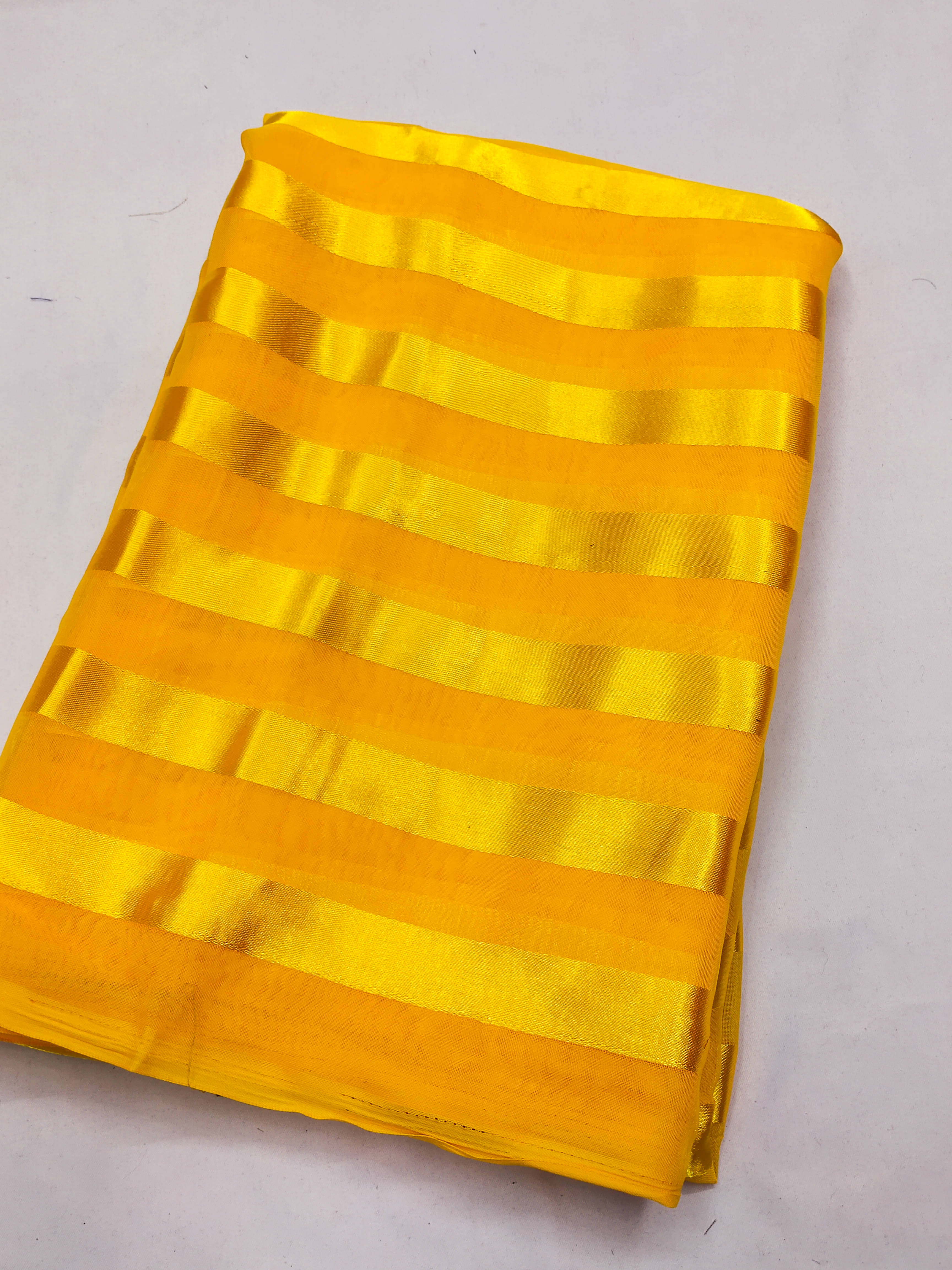 ANAND SAREES Satin Embellished Kasavu Saree With Unstitched Blouse Piece ( Yellow ) ANAND SAREES Satin Embellished Kasavu Saree With Unstitched Blouse Piece ( Yellow )