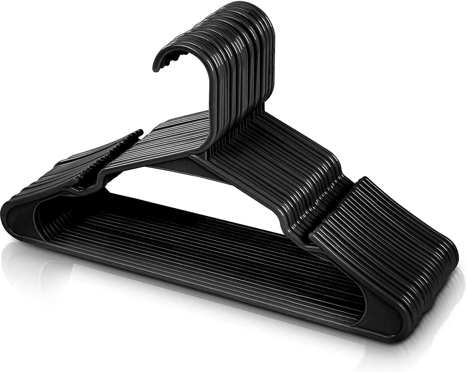 CASSOWARY Plastic Cloth Hangers for Clothes Hanging Wardrobe Hangers for Multipurpose Storage Saree Dress Shirt Pant Trouser Kids Clothes Hangers (Pack of 10, Black) CASSOWARY Plastic Cloth Hangers for Clothes Hanging Wardrobe Hangers for Multipurpose Storage Saree Dress Shirt Pant Trouser Kids Clothes Hangers (Pack of 10, Black)