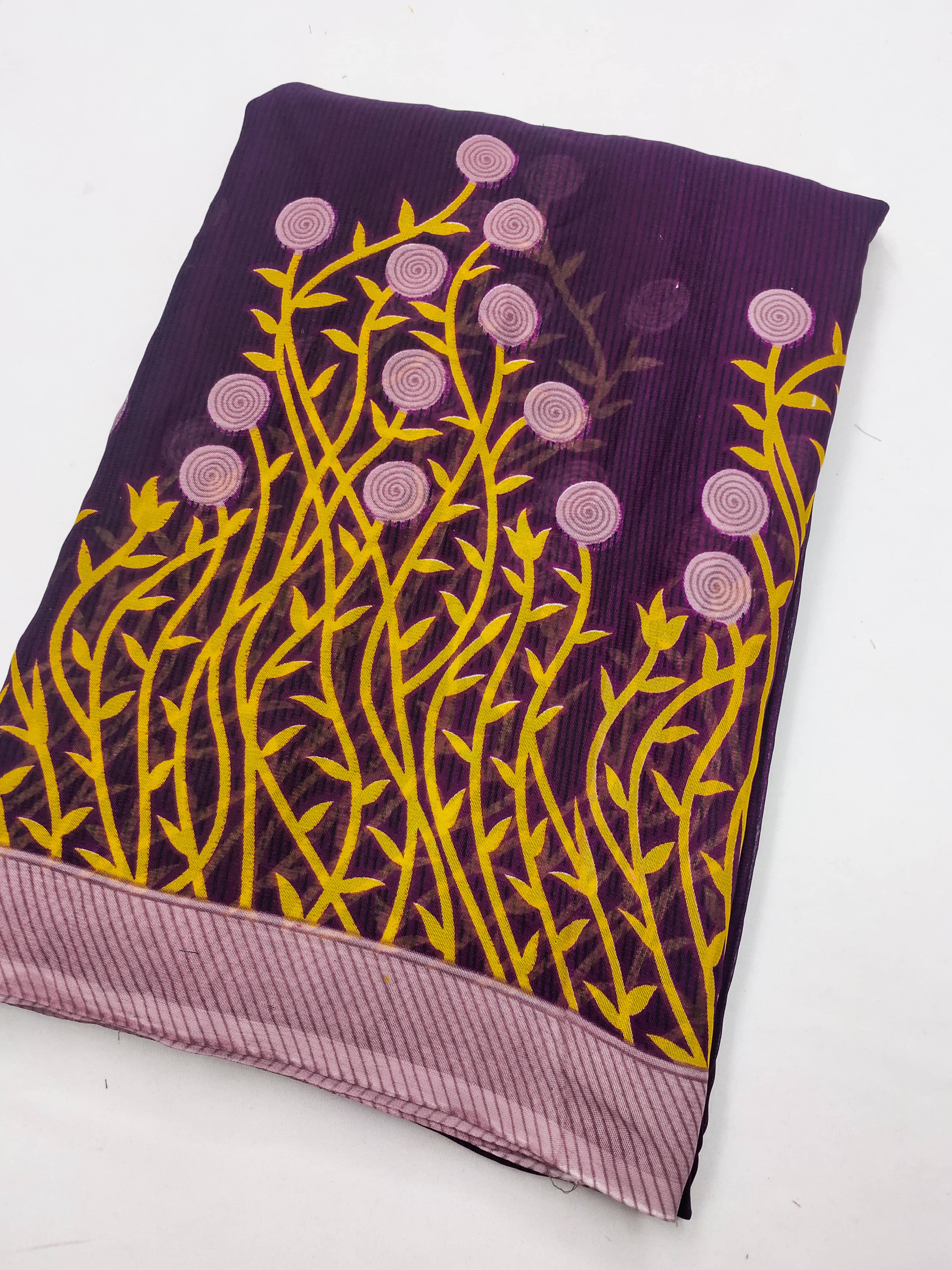 Kashvi Sarees Georgette Printed Chanderi saree With Unstitched Blouse Piece ( Purple ) Kashvi Sarees Georgette Printed Chanderi saree With Unstitched Blouse Piece ( Purple )