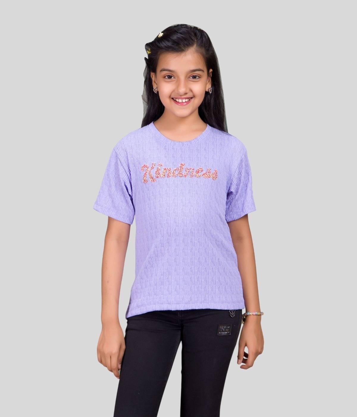     			Little Funky Pack of 1 Girls Cotton Blend T-Shirt ( Lavender )