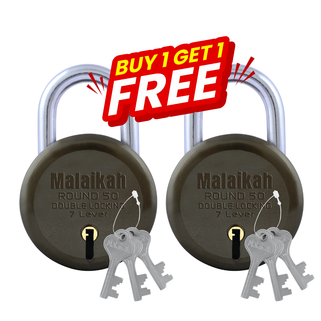 Malaikah Buy 1 Get 1 Free Dark Green Round 50 Double Locking 7 Lever Comes With 3 Keys Pack Of 2 Malaikah Buy 1 Get 1 Free Dark Green Round 50 Double Locking 7 Lever Comes With 3 Keys Pack Of 2
