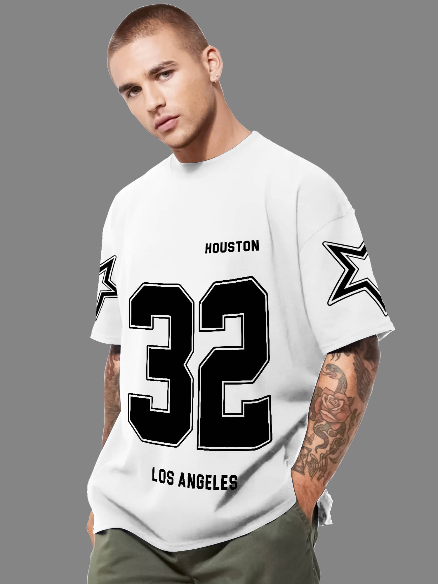 Maniac Men Cotton Blend Oversized Fit Printed T-Shirt ( White ) Maniac Men Cotton Blend Oversized Fit Printed T-Shirt ( White )
